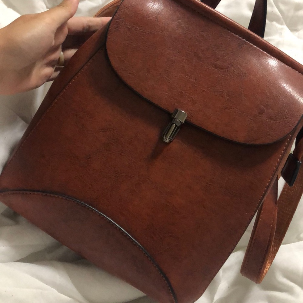 Brown backpack/ crossbody bag